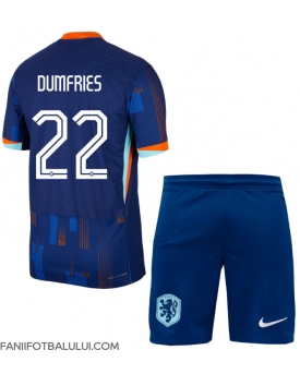 Țările de Jos Denzel Dumfries #22 Echipament de Fotbal Replică European 2024 Copii Deplasare (+ Șorturi)